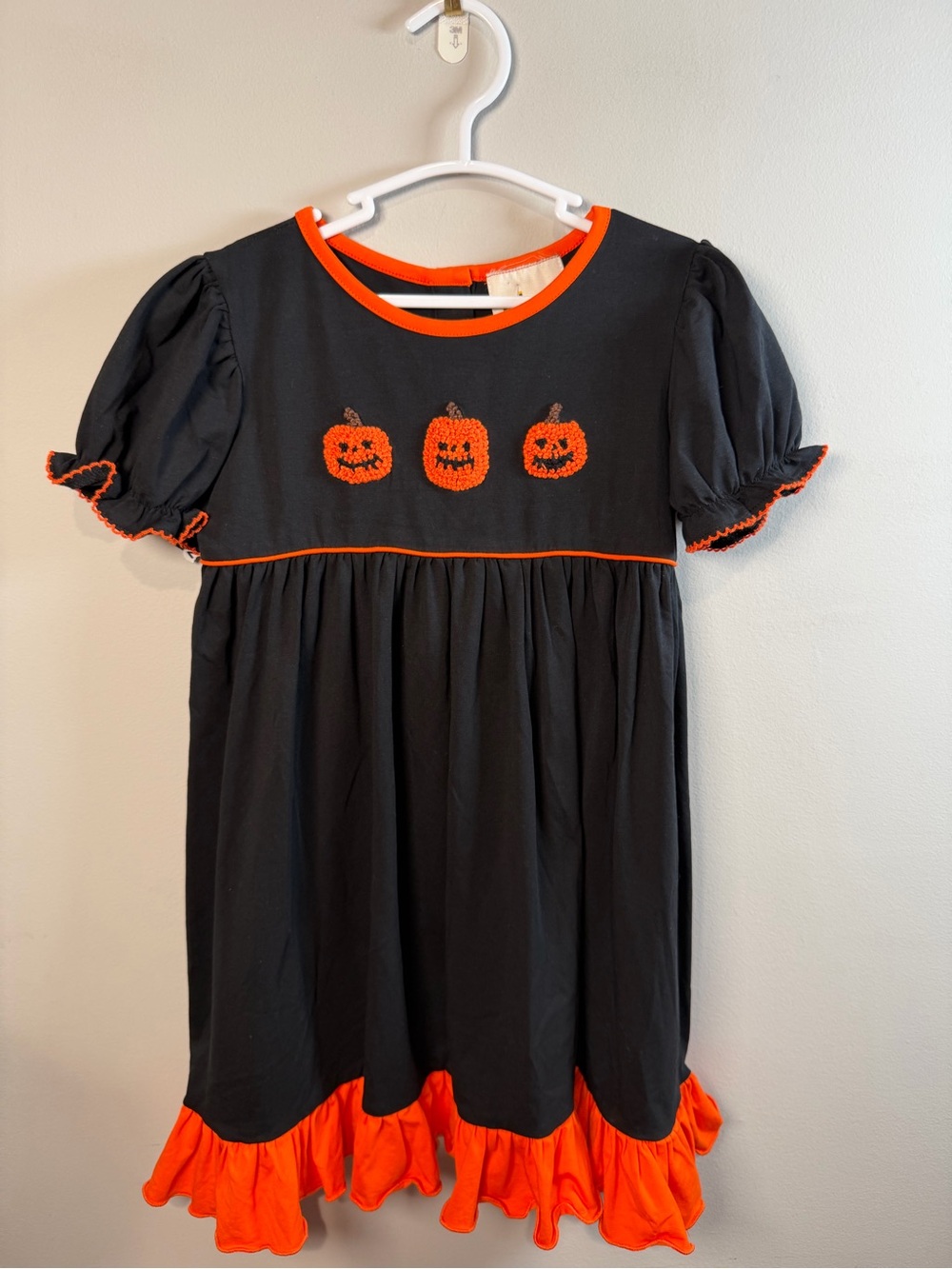 Babeeni French Knot Pumpkin Jack o lantern Halloween Dress Size 5 NWT